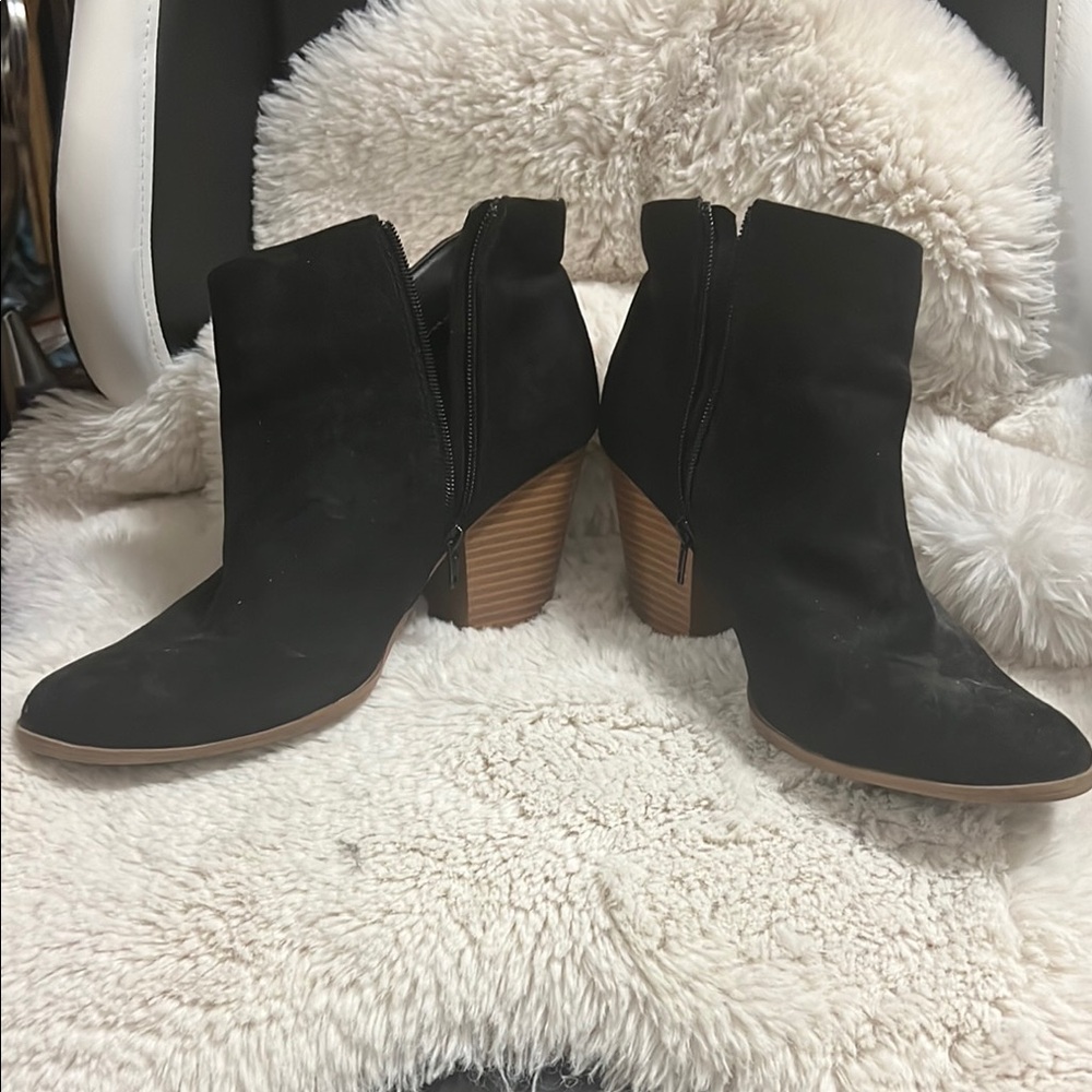 Black Ankle Boots Stacked Heels Boots Black boots size 12